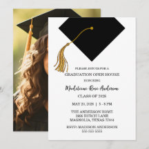 Graduation Black Cap And Tassel Photo Open House 