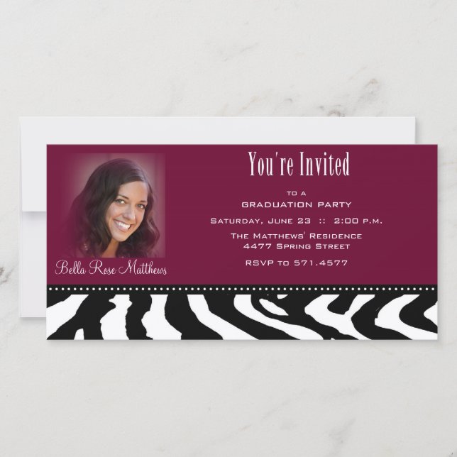 Graduation Black Zebra Carte photo (Devant)