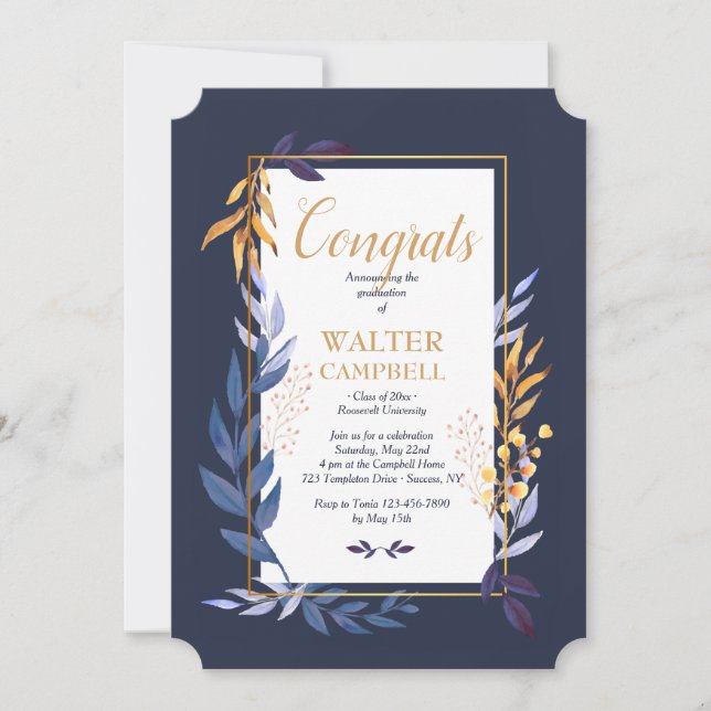 Graduation Blue Invitation (Devant)