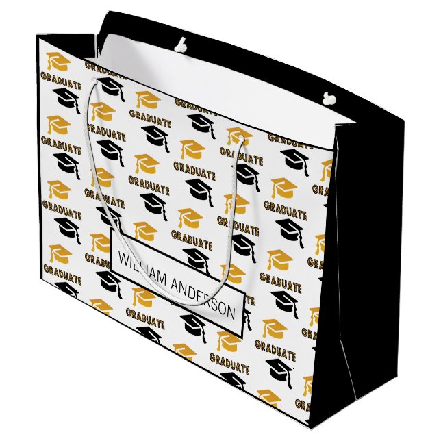 Graduation Cap Celebration Große Geschenktüte (Rückseite Schrägansicht)