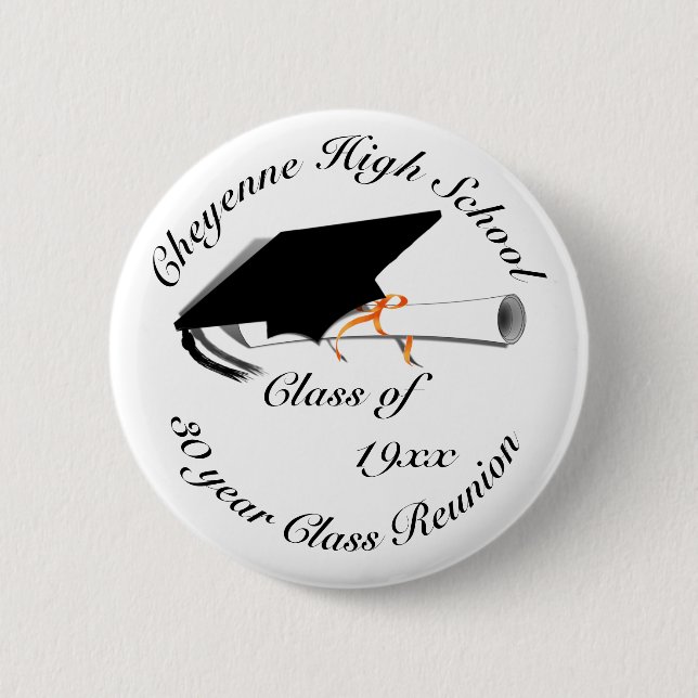 Graduation Cap - High School Reunion Button (Vorderseite)