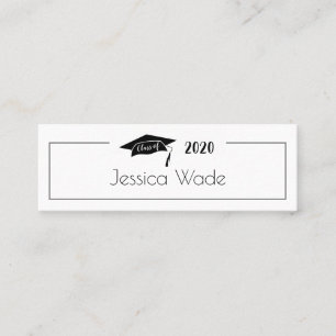 Graduation Cap Name Card Class of 2020 Mini Visitenkarte
