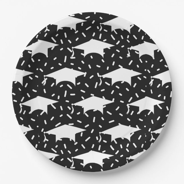 Graduation Cap Napkins Pappteller (Vorderseite)