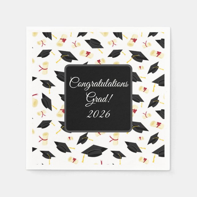 Graduation Cap Napkins Serviette (Vorderseite)
