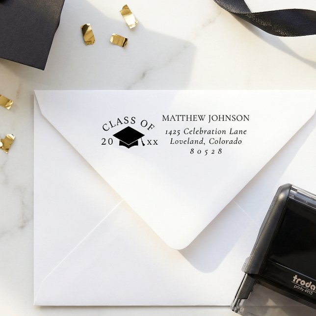 Graduation Cap Return Address Permastempel (Von Creator hochgeladen)