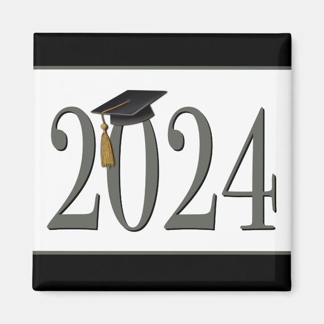 Graduation Cap Simple Modern Trendy 2024 Magnet (Vorne)