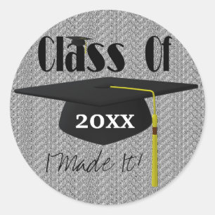 Graduation Cap Tassel Ich machte es lustig Aufkleb Runder Aufkleber