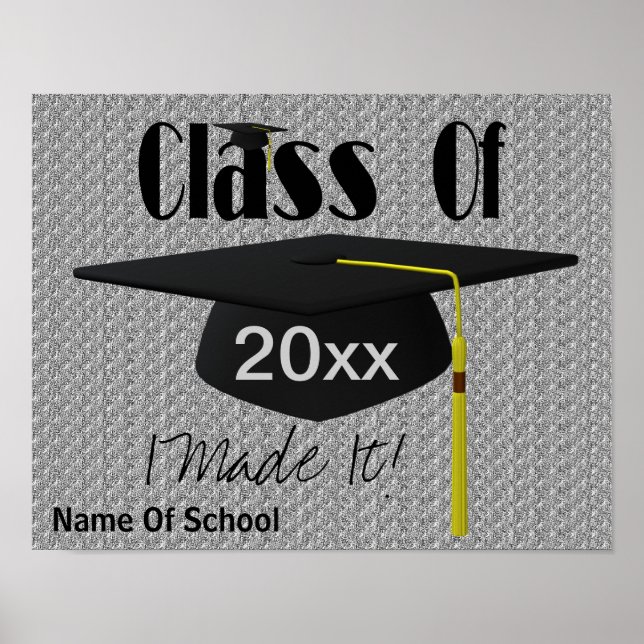 Graduation Cap Tassel Ich machte es lustiges Poste Poster (Vorne)