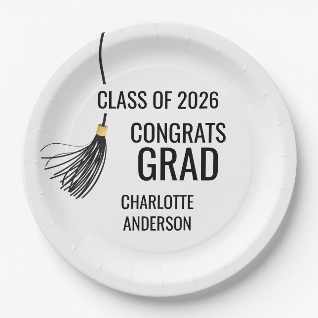 Graduation Cap Tassel  Pappteller (Vorderseite)