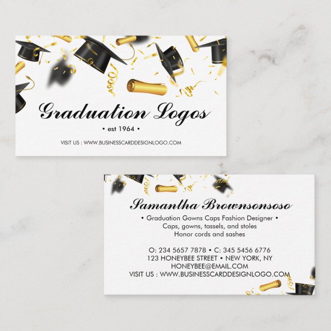 Graduation Caps Handschuhe gestohlenen Speicher Visitenkarte (Vorne/Hinten)