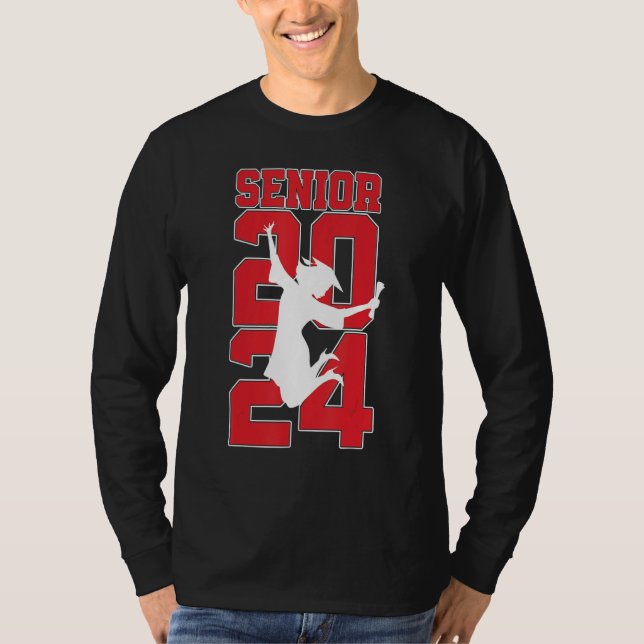 Graduation Class of 2024 Girls Senior 24 T-Shirt (Vorderseite)