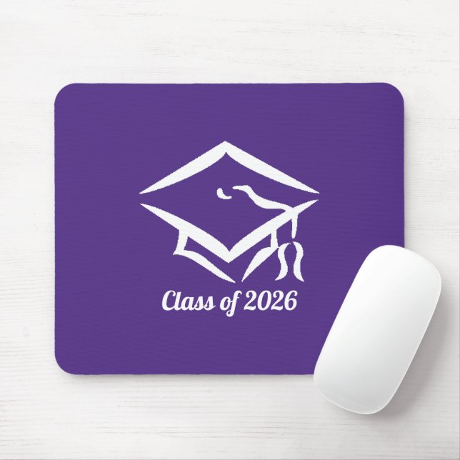 Graduation Class of 2025 PURWHT Customize Year Mousepad (Mit Mouse)