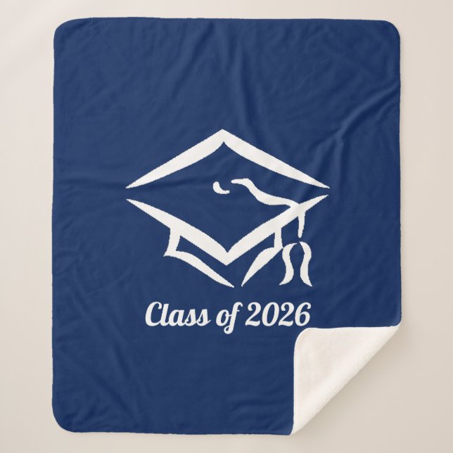Graduation Class of 20?? BLUCLWHT Customize Year Sherpadecke (Vorderseite)