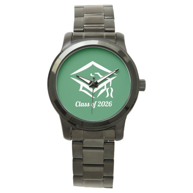 Graduation Class of 20?? KLGRNWHT Customize Year Armbanduhr (Vorderseite)