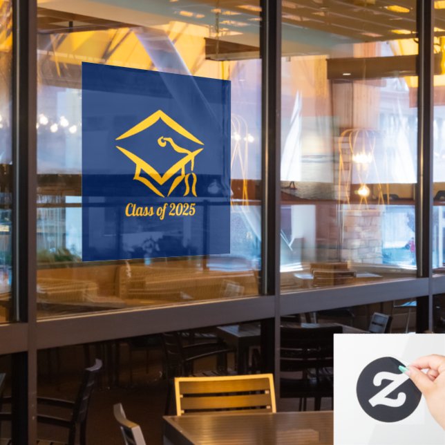 Graduation Class of 20?? NVYGLD Customize Year Fensteraufkleber (Restaurantfenster)
