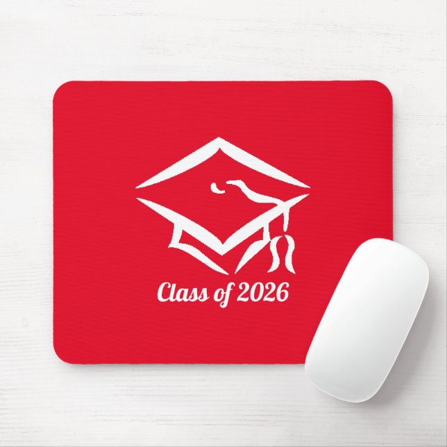 Graduation Class of 20?? REDWHT Customize Year Mousepad (Mit Mouse)