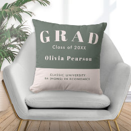 Graduation Class of 20XX Sage Green Blush Keepsake Kissen