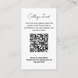 Graduation College Fund QR Code Minimalist Modern Begleitkarte