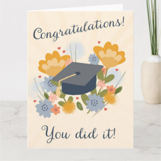 Graduation Congrats! Floral Grad for Her Greeting Karte