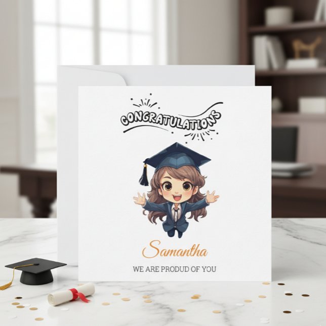 Graduation Congratulations Card with Illustration Feiertagskarte (Von Creator hochgeladen)