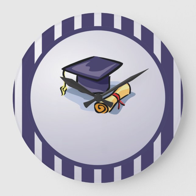 Graduation Congratulations Remember the Past Große Wanduhr (Vorderseite)