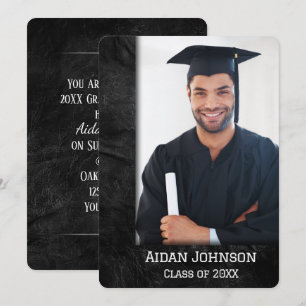 Graduation Cuir Cadre photo Invitation