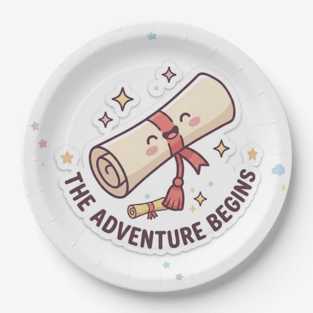Graduation Design - "The Adventure Begins"  Pappteller (Vorderseite)