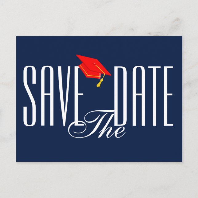 Graduation Enregistrer la date Postcard Invitation (Devant)