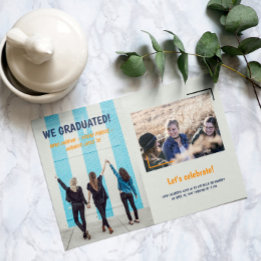 Graduation Faire-part des amis Deux photos