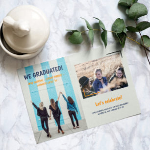Graduation Faire-part des amis Deux photos
