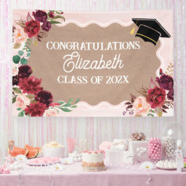 Graduation floral craft party banner