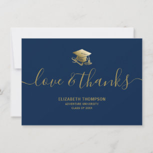 Graduation Gold Casquette Love & Merci Script Blue
