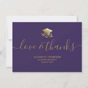 Graduation Gold Casquette Love & Merci Script Purp