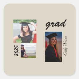 Graduation Grad 2025 personalized  Quadratischer Aufkleber