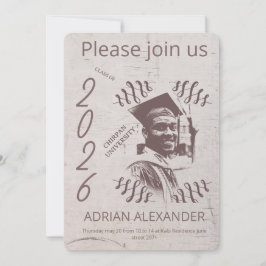 Graduation grayed backdrop custom photo einladung