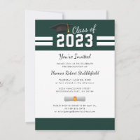 Graduation Green White College Grad 2023 Party