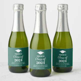 Graduation green wine label