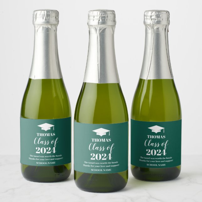 Graduation green wine label (Flaschen)