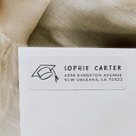 Graduation Hand-Drawn Mortarboard Return Address