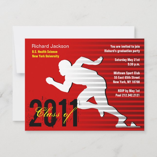 Graduation Invitation du Sport Party (Devant)