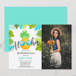 Graduation Luau Party Invitation Ananas Grad