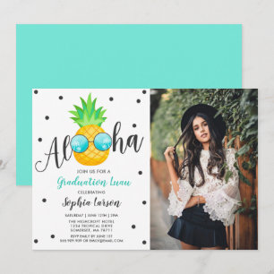 Graduation Luau Party Invitation Ananas Grad
