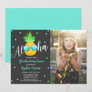 Graduation Luau Party Invitation Ananas Grad