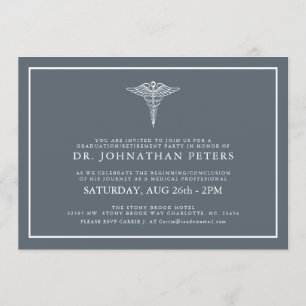 Graduation Médicale minimale Retraite Invitation