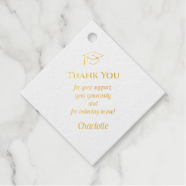 Graduation Minimalist Thank You Gold  Geschenkanhänger
