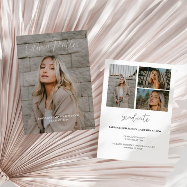 Graduation minimaliste Faire-part Moderne (Créateur téléchargé)