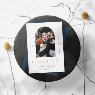 Graduation modern elegant navy blue 1 photo arch