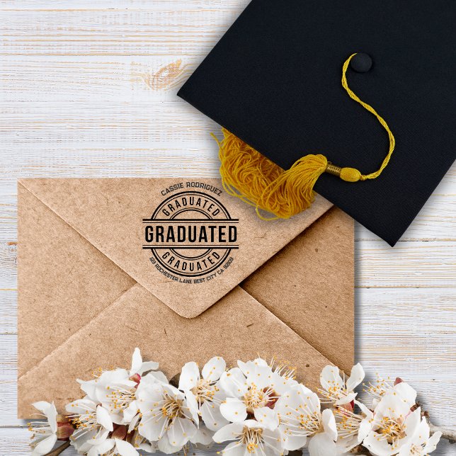 Graduation Modern Simple Class of Return Address  Gummistempel (Von Creator hochgeladen)