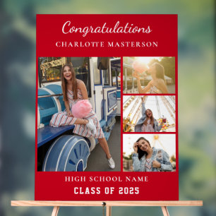 Graduation moderne 2025 Photo Collage Rouge