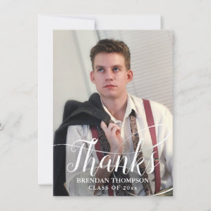Graduation Moderne Élégant Script Merci photo